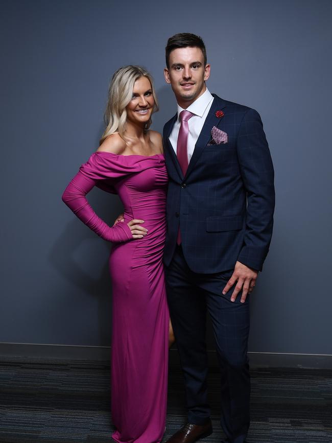 Jarryd Lyons of the Lions and his partner Savahna Lyons.