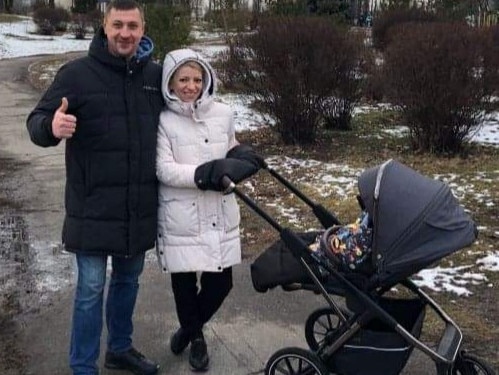 Vadik, Iryna and Maxim pictured before Ukraine was invaded.