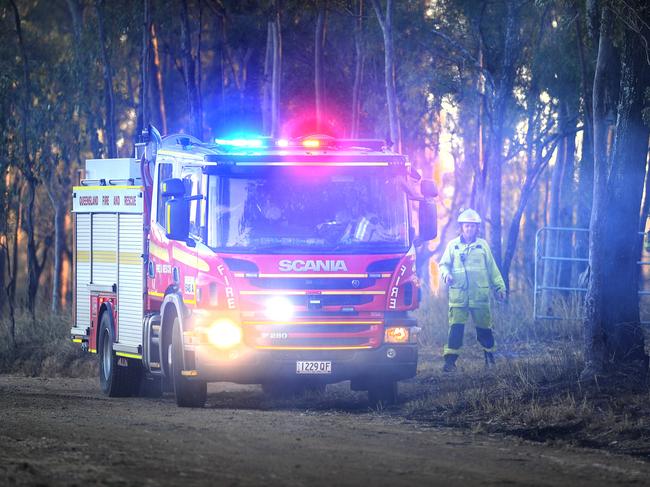 A fast moving grass fire has caused two main highways west of Brisbane to close on Saturday afternoon. Saturday September 26, 2020. Picture John Gass