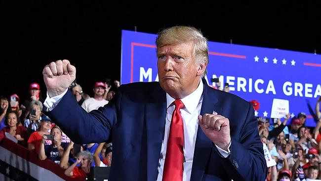 US President Donald Trump has revealed he “voted for a guy named Trump” as he cast his ballot for himself ahead of the November 3 election. Picture: AFP