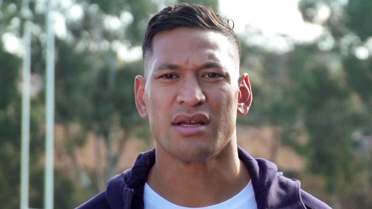 Screengrab from a YouTube video where Israel Folau asks for donations to fund his legal fees.