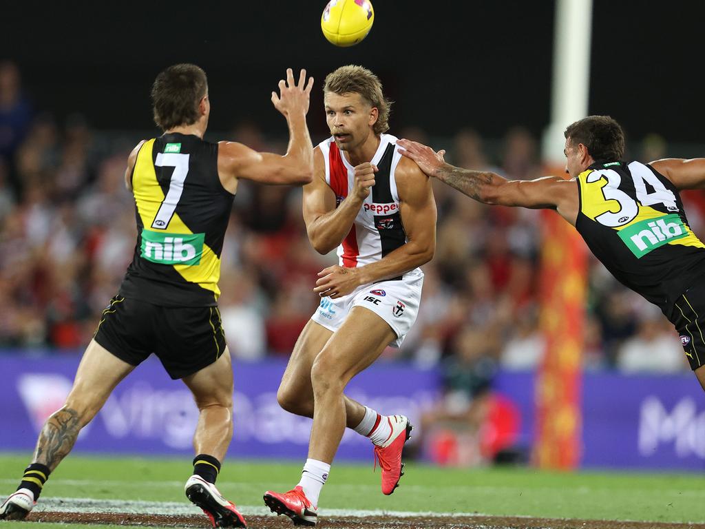 Saint Dan Butler came up against his old side Richmond in last year’s finals. Picture: Michael Klein