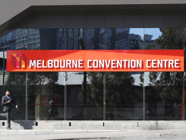 The Melbourne Exhibition Centre in Melbourne is being considered for a makeshift hospital if general hospitals become overrun in Australia. Picture: David Crosling