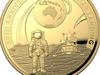 Fifty years since Moon landing celebrated with Royal Australian Mint’s first dome-shaped coloured nickel plated coin.