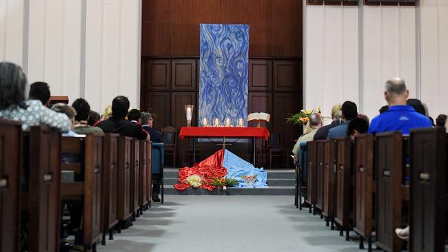 <s1>Almost 200 people gathered at the Uniting Church on Thursday night to remember the victims of the gun rampage in Darwin. </s1> Picture: Keri Megelus