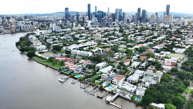 The inner city Brisbane suburb of New Farm, which has some of the Queensland capital’s most expensive real estate. Picture: Brendan Radke