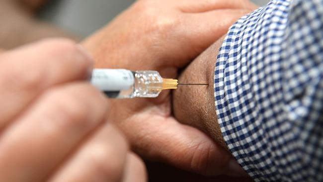 Flu shots have sold out in pharmacies across the state. Picture: AAP Image/ Sam Mooy