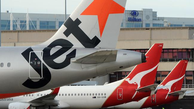 Strong winds grounded planes at Melbourne Airport, delaying numerous Tasmania-bound flights. Picture: Carla Gottgens