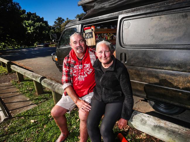 Homeless - Gold Coast.Rachel Small and Dave Porter are living out of a van in Nerang on the Gold Coast.Picture: Nigel Hallett