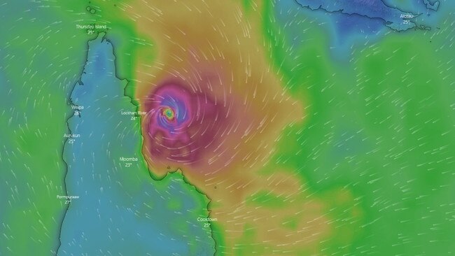 Severe Tropical Cyclone Trevor is expected to make landfall near Lockhart River. SOURCE: Windy.com