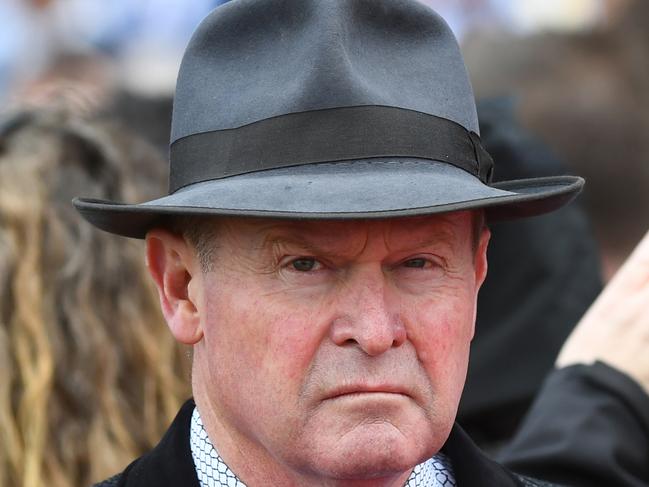 Racing Victoria's chairman of stewards, Robert Cram is seen during Cox Plate Day at Moonee Valley Racecourse, Melbourne, Saturday, October 26, 2019. (AAP Image/Vince Caligiuri) NO ARCHIVING, EDITORIAL USE ONLY