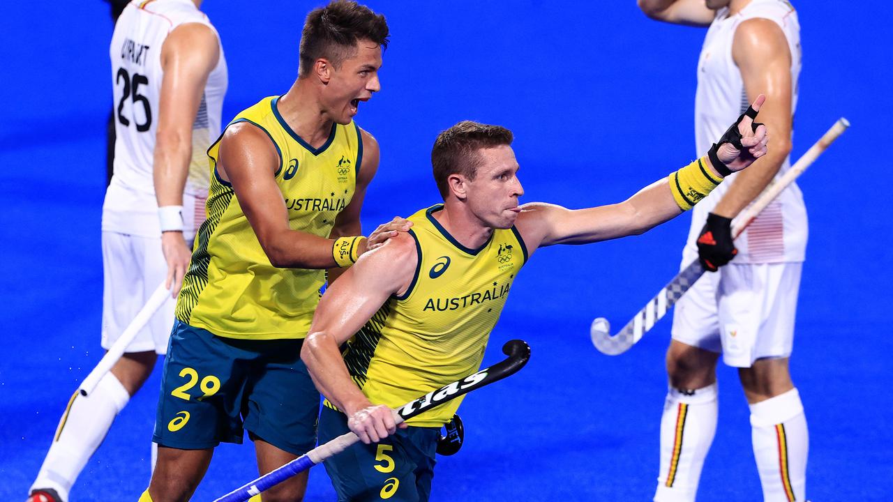 Tom Wickham provided a final quarter equaliser for the Aussies. Picture: Adam Head