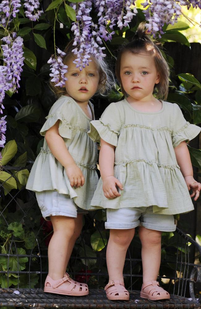 Elsie and Delilah Stanford were 12 week premature. They had to overcome many hurdles – and were in the 2022 Our Kids calendar. Picture: Jacklyn Wagner