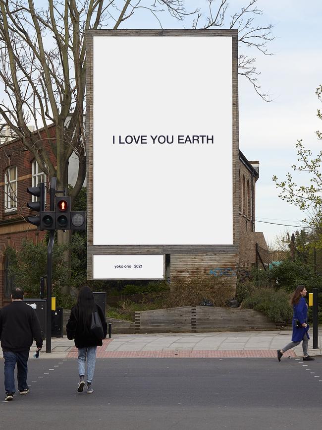 Yoko Ono’s I LOVE YOU EARTH. Picture: George Darrell