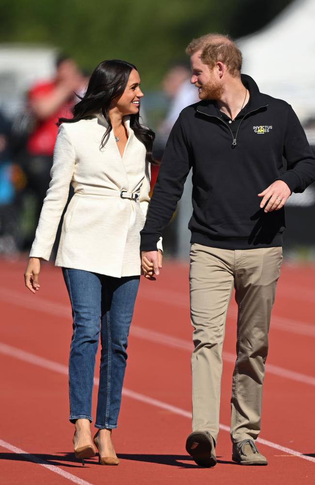 The Sussexes at last year’s Invictus Games in The Hague, Netherlands. Picture: WireImage