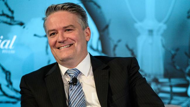 Senator Mathias Cormannn (minister for finance) speaking at the inaugural Risk Advice Summit in Sydney. Picture: James Gourley/The Australian