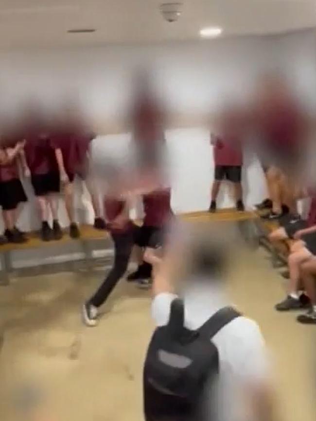 More than a dozen students at an Adelaide high school have been suspended after organising and filming a brawl at lunchtime. Picture: Nine News