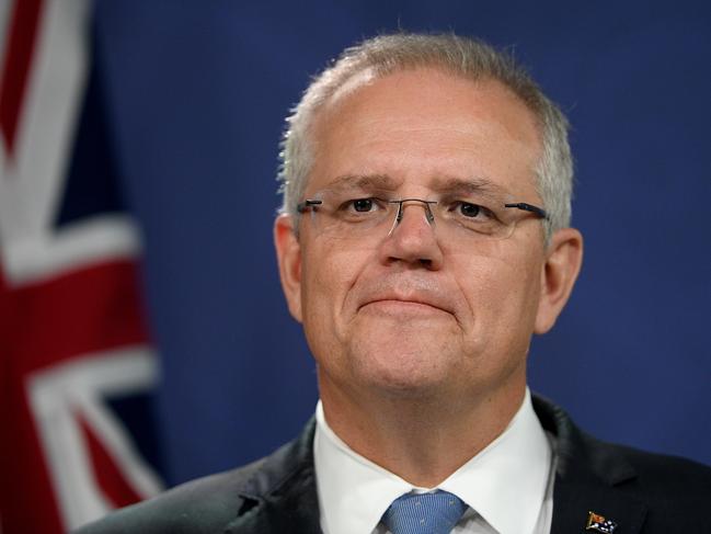 Prime Minister Scott Morrison speaks during a press conference with ABC Chair Designate Ita Buttrose in Sydney, Thursday, February 28, 2019. Prime Minister Morrison has announced the Government has recommended to the Governor-General that Ita Buttrose be appointed as the next Chair of the ABC. (AAP Image/Dan Himbrechts) NO ARCHIVING