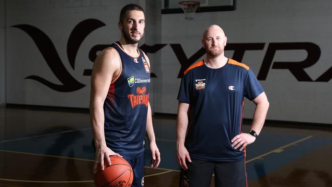 Cairns Taipan player Mirko Djeric has been reunited with Sam Gruggen, the Taipans’ new assistant coach, after he was first coached by him in the under-14s in Bankstown, and were last on the same team with the Townsville Crocs back in 2016. PICTURE: Brendan Radke