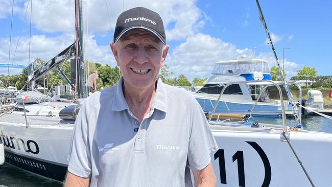 A shattered but optimistic Michael Spies at Boat Works Hope Island on Wednesday as he gears up to compete in a different race after being knocked back for the Sydney to Hobart. Picture: Sam Stolz