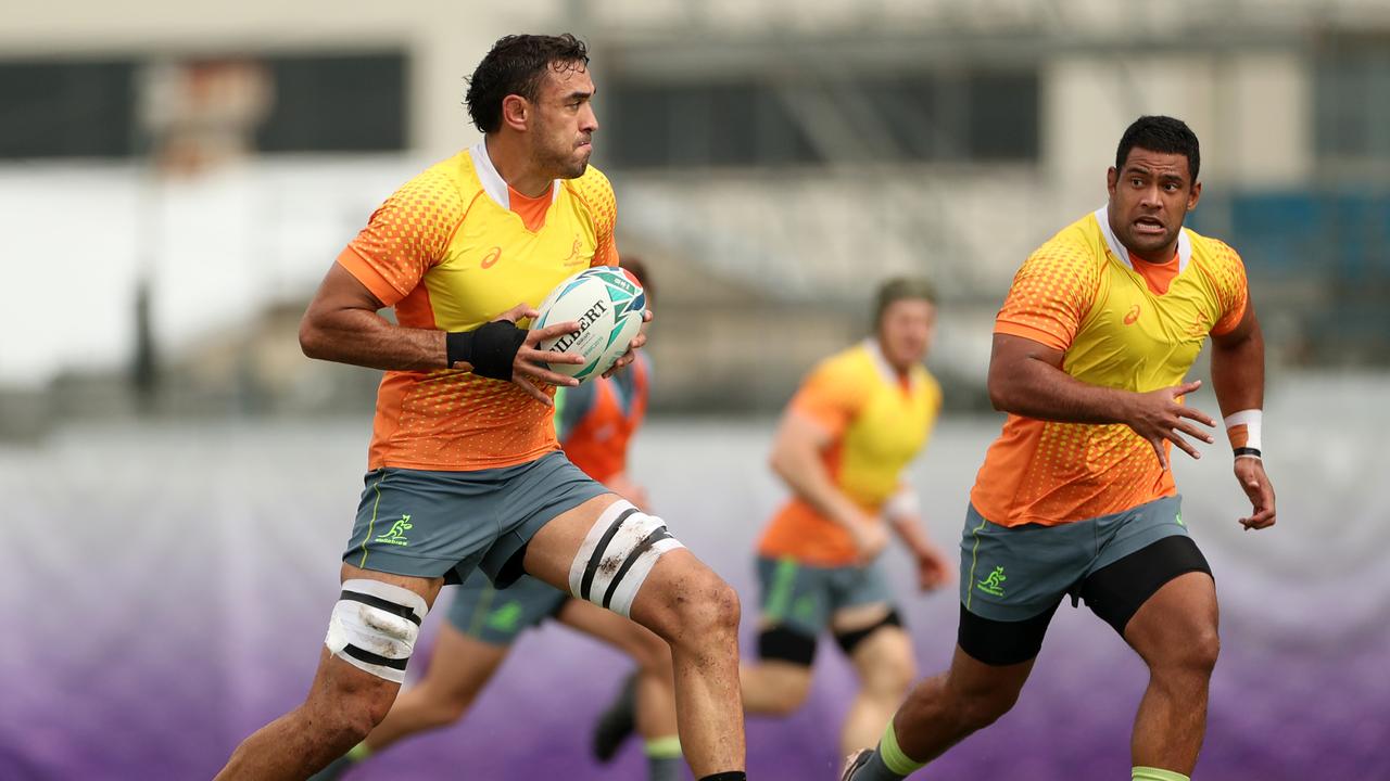 The Wallabies in training during the World Cup.