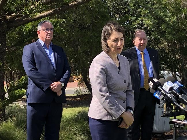 NSW Premier Gladys Berejiklian Dominic Perrottet Brad Hazzard Gareth Ward Shelley Hancock med rel - $700 million for Shellharbour Hospital. Pic Madeline Crittenden