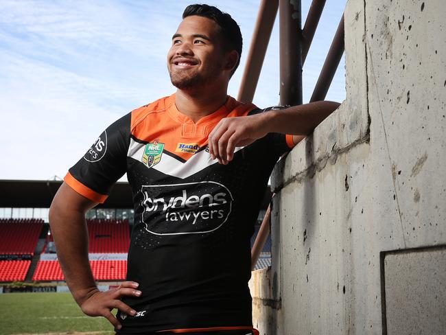 Esan Marsters says he loves being a Wests Tiger. Picture: Richard Dobson