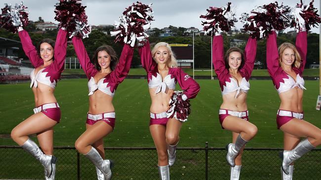 Seabirds pictured from left Ainsley, Melissa, Alanah, Anastassia, and Demi at Brookvale Oval. Picture: Braden Fastier