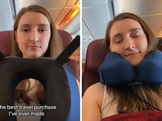 The best-selling Cabeau Evolution S3 travel pillow is the 'best travel purchase' . Picture: TikTok/@carinastathis