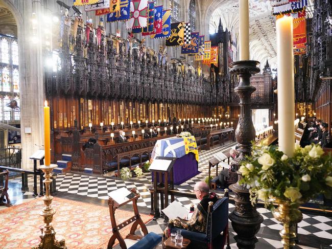 The inside of St George’s Chapel in Windsor Castle. Picture: Jonathan Brady / POOL / AFP