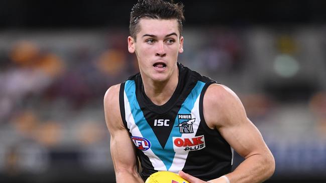 Connor Rozee shows poise for Port Adelaide. Picture: AAP Image/Dave Hunt