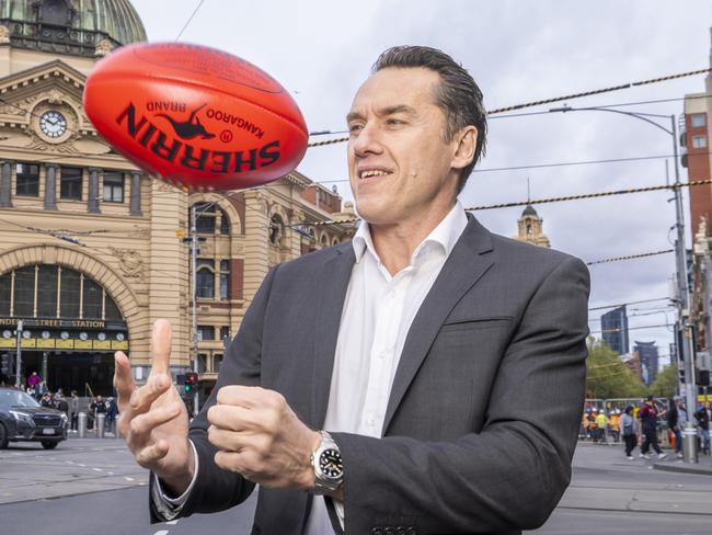 Melbourne Lord Mayor hopeful Anthony Koutoufides is calling for the Grand final Parade to be brought back to the CBD. Picture by Wayne Taylor 20th September 2024