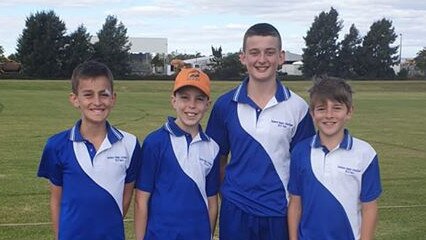 Lachlan Groves, James Bourke, Tanner Henley, Cooper Rhodes after being selected for the DD hockey team.