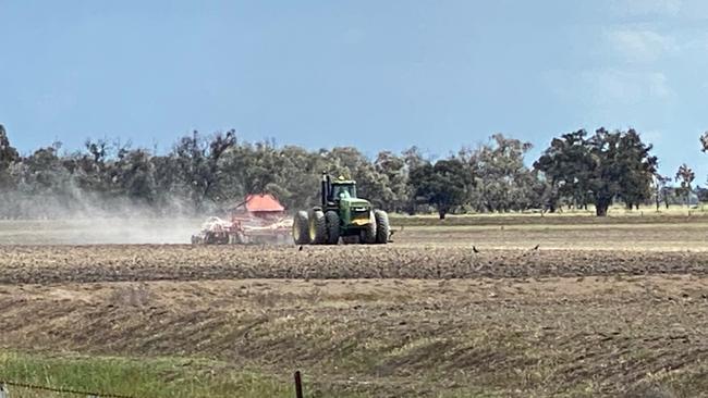 Rice grower John Bradford managed to plant some rice before heavy rain in October.