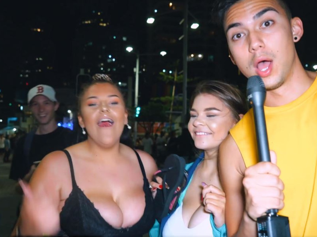 Jamie Zhu (right) has captured some of the more outrageous moments of Schoolies 2018.