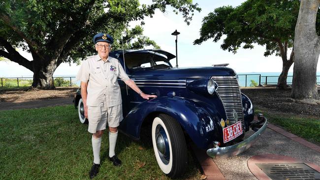 Bombing of Darwin veteran Flight Lieutenant Brian Winspear at the Esplanade in Darwin on Monday, February 18, 2019. He turned 100 years old on Sunday.