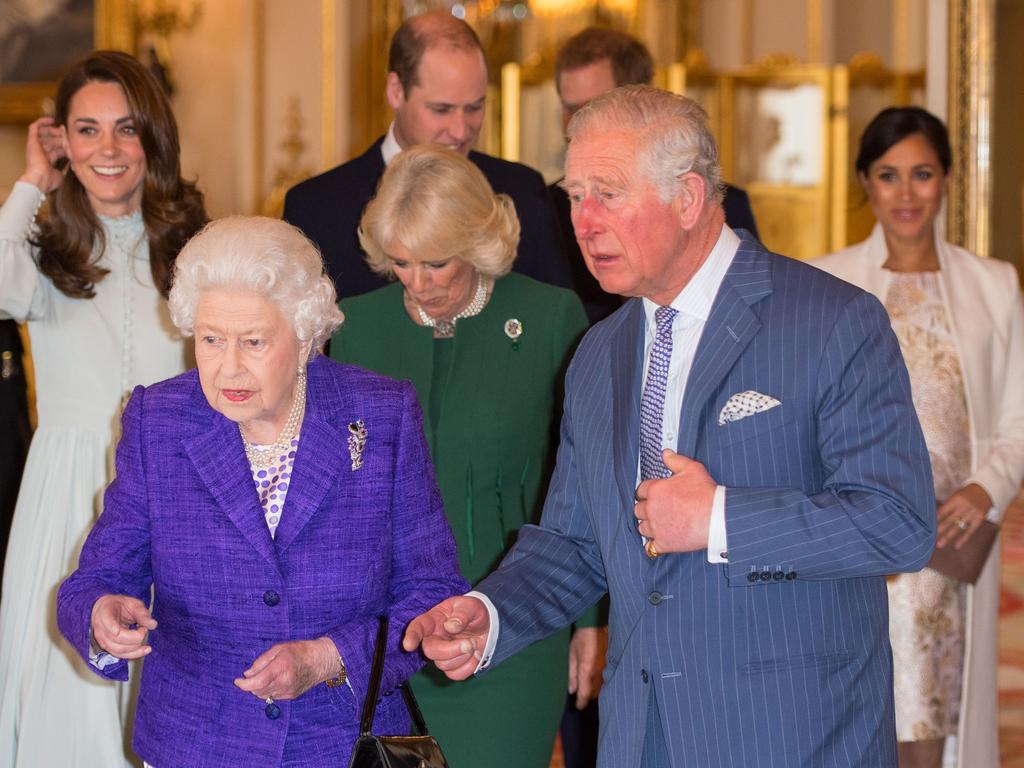 The royal family celebrating Charles’ investiture. Picture: Dominic Lipinski/AFP