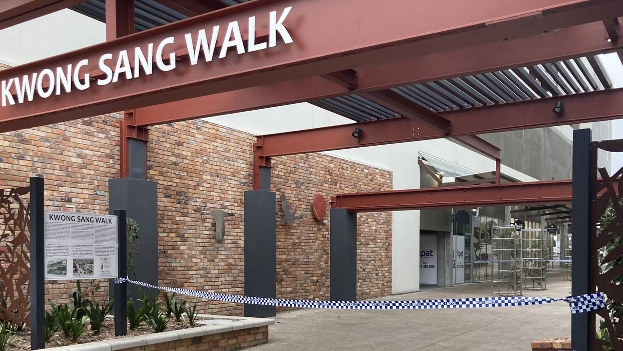 A crime scene was established after a teenage girl was seriously injured in a shooting near the Toowoomba CBD on Annand St.