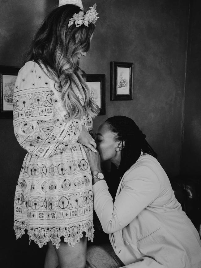 Lili Cadee-Matthews and Sabrina Frederick are expecting their first child. Picture: Instagram