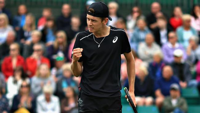 Australia’s Alex De Minaur is aiming to qualify for Eastbourne before making his first appearance at Wimbledon. Picture: Getty Images