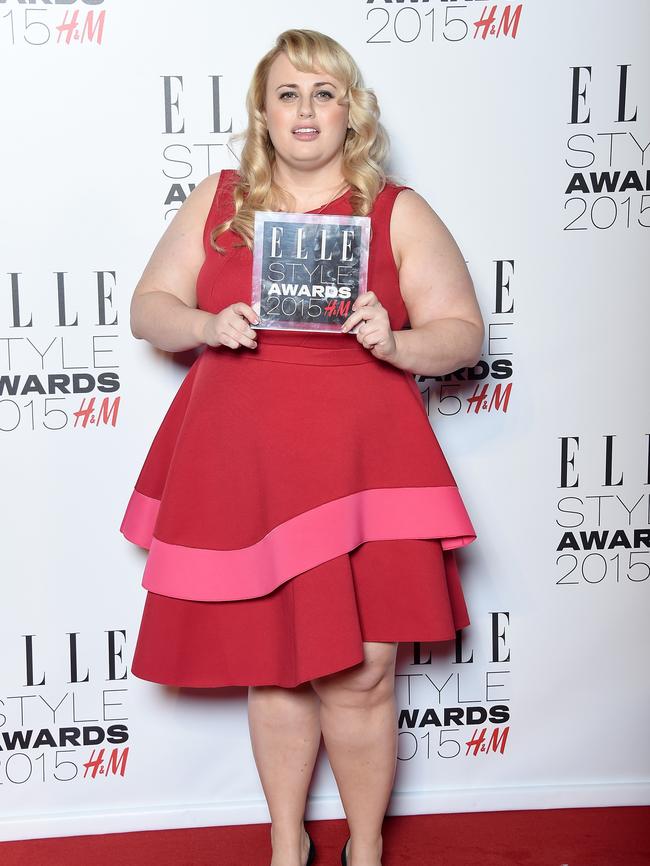 Rebel Wilson with her Rising Star award.