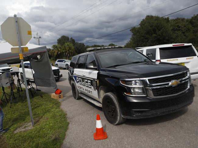 Police at Carlton Reserve on September 21. Picture: Octavio Jones/Getty Images/AFP