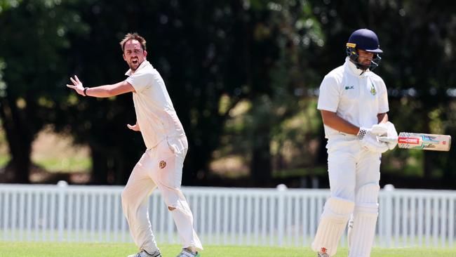 Action from the club cricket game between Redlands Tigers and Wynnum-Manly. Photo:Tertius Pickard