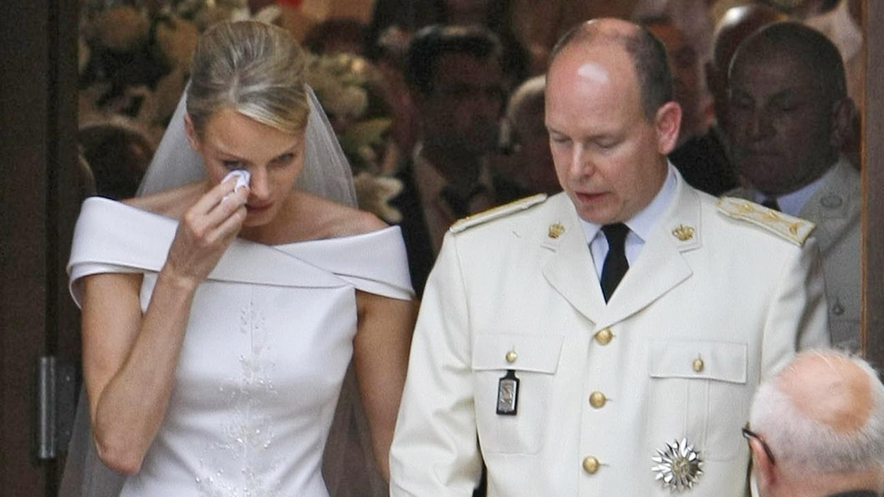 Princess Charlene was seen crying throughout the ceremony.