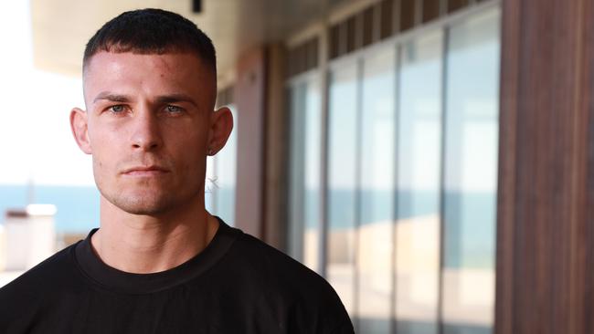 Boxer Harry Garside in Scarborough, Western Australia for a fight in Perth. Picture: Philip Gostelow