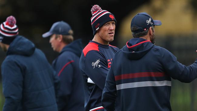 Roosters assistant coach Craig Fitzgibbon during Sydney Roosters training at Moore Park, Sydney. Picture: Brett Costello