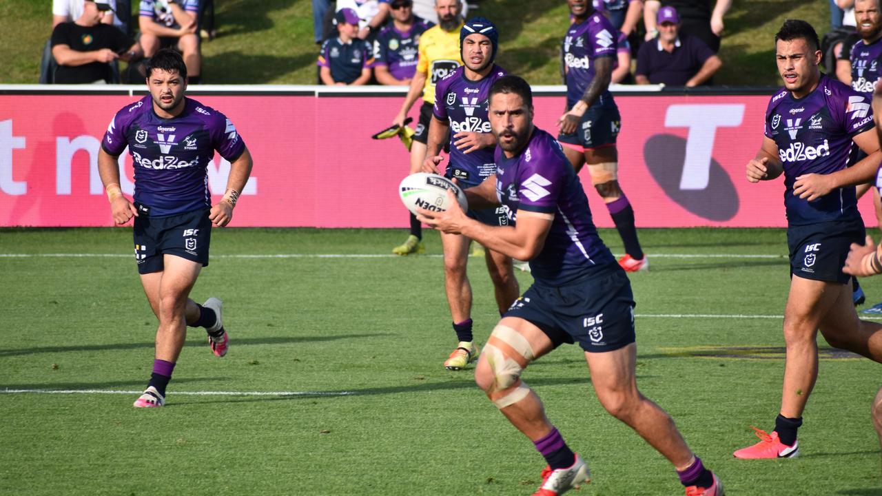 FILE: Some shots of the NRL clash between Melbourne Storm and Canterbury-Bankstown Bulldogs at Sunshine Coast Stadium on August 8. Picture: Lacee Froeschl