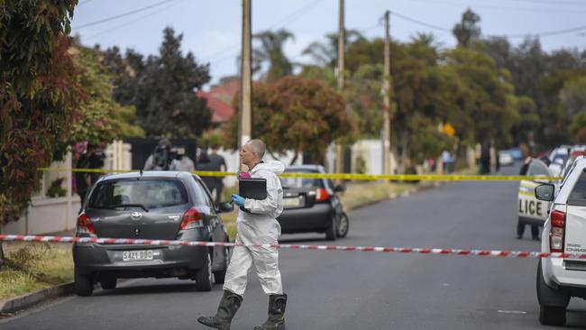 Essex St, Woodville Gardens, cordoned off by police tape. Picture: RoyVPhotography