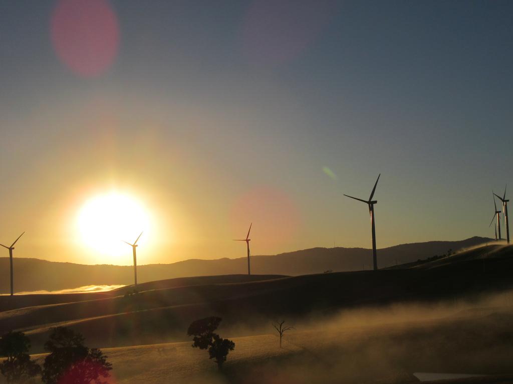 Wind turbines at Victoria’s Ararat Wind Farm, developed by RES Australia. Picture: GE for Willogoleche Wind Farm