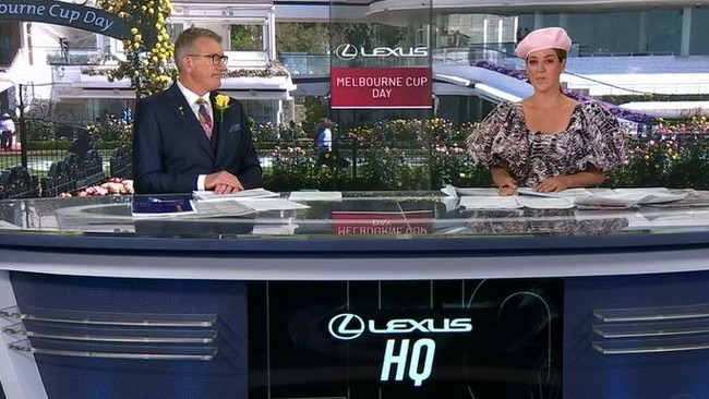 Hosts Gorgi Coghlan and Stephen Quartermain manning the desk for Channel 10.